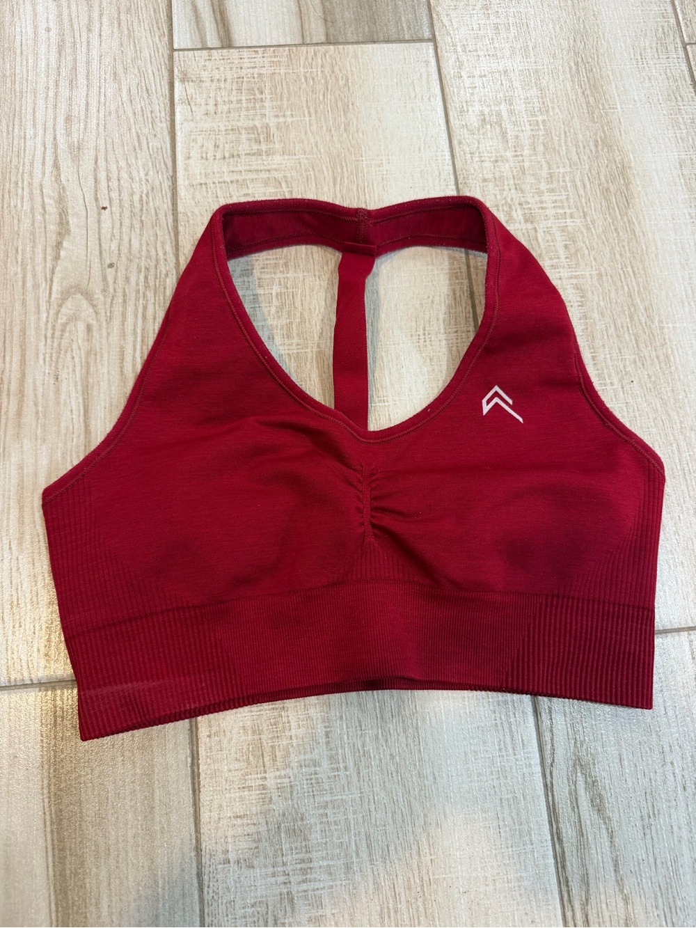 Oner Active Deep Red T-Back Seamless Sports Bra